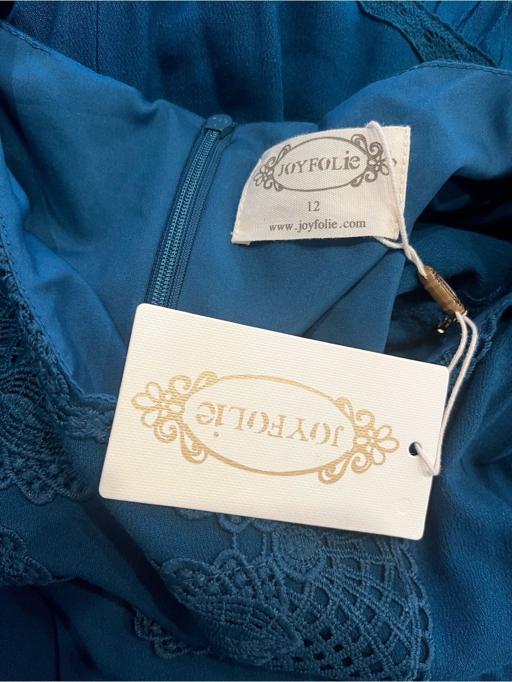 Joyfolie Viola Dress 12 NWT Deep Ocean Teal Maxi Flower Girl Jr Bridesmaid Beach - Picture 3 of 8